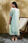 Shop_Banana Labs_Multi Color Cotton Embroidery Round Skyline Handblock Print Dress With Shrug _at_Aza_Fashions