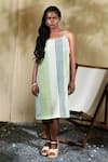 Banana Labs_Multi Color Cotton Embroidery Round Skyline Handblock Print Dress With Shrug _Online_at_Aza_Fashions