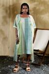 Buy_Banana Labs_Multi Color Cotton Embroidery Round Skyline Handblock Print Dress With Shrug _at_Aza_Fashions