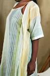 Buy_Banana Labs_Multi Color Cotton Embroidery Round Skyline Handblock Print Dress With Shrug 