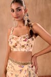 Buy_Mehak Murpana X AZA_Ivory Crepe, Georgette Embroidery Sweetheart Neck Floral Print Draped Skirt Set 
