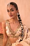 Buy_Mehak Murpana X AZA_Ivory Crepe, Organza Embroidery Printed Pre-draped Ruffle Saree With Blouse _Online_at_Aza_Fashions