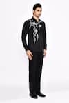 Buy_Aryavir Malhotra_Black Cotton Printed Blend Shirt _Online_at_Aza_Fashions