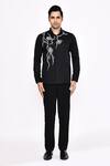 Shop_Aryavir Malhotra_Black Cotton Printed Blend Shirt _Online_at_Aza_Fashions