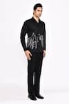 Buy_Aryavir Malhotra_Black Cotton Printed Blend Shirt _Online_at_Aza_Fashions