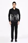 Shop_Aryavir Malhotra_Black Cotton Printed Blend Shirt _Online_at_Aza_Fashions