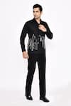 Aryavir Malhotra_Black Cotton Printed Blend Shirt _at_Aza_Fashions