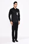 Buy_Aryavir Malhotra_Black Cotton Printed Blend Shirt _Online_at_Aza_Fashions