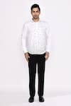 Shop_Aryavir Malhotra_White Cotton Printed Blend Shirt _Online_at_Aza_Fashions