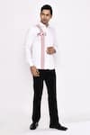 Buy_Aryavir Malhotra_White Cotton Printed Blend Shirt _at_Aza_Fashions
