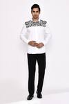 Aryavir Malhotra_White Cotton Printed Blend Shirt _Online_at_Aza_Fashions