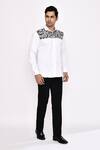 Aryavir Malhotra_White Cotton Printed Blend Shirt _at_Aza_Fashions