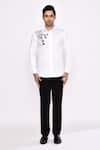 Buy_Aryavir Malhotra_White Cotton Printed Blend Shirt _Online_at_Aza_Fashions