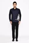 Buy_Aryavir Malhotra_Black Cotton Printed Blend Shirt _Online_at_Aza_Fashions