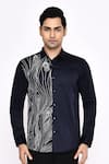 Buy_Aryavir Malhotra_Black Cotton Printed Blend Shirt _at_Aza_Fashions