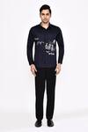 Buy_Aryavir Malhotra_Black Cotton Printed Blend Shirt _Online_at_Aza_Fashions
