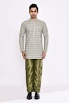 Buy_Arihant Rai Sinha_Green Cotton Printed Blend Kurta _Online_at_Aza_Fashions