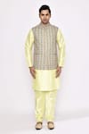 Shop Arihant Rai Sinha Silk Embroidery Printed Nehru Jacket Shop_Arihant Rai Sinha_Silk Embroidery Printed Nehru Jacket