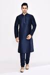 Arihant Rai Sinha_Blue Silk Dark Blend Churidar _Online_at_Aza_Fashions