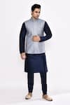 Buy_Arihant Rai Sinha_Blue Silk Dark Blend Churidar _at_Aza_Fashions