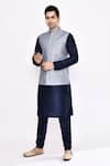 Arihant Rai Sinha_Blue Silk Dark Blend Churidar _at_Aza_Fashions