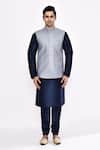 Buy_Arihant Rai Sinha_Blue Silk Dark Blend Churidar 
