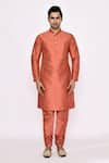 Arihant Rai Sinha_Orange Silk Rust Blend Churidar _Online_at_Aza_Fashions