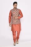 Buy_Arihant Rai Sinha_Orange Silk Rust Blend Churidar _at_Aza_Fashions