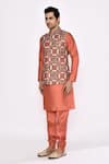 Buy_Arihant Rai Sinha_Orange Silk Rust Blend Churidar _Online_at_Aza_Fashions