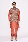 Buy_Arihant Rai Sinha_Orange Silk Rust Blend Churidar 