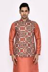 Shop_Arihant Rai Sinha_Orange Silk Rust Blend Churidar 