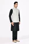 Arihant Rai Sinha_Black Silk Blend Churidar _Online_at_Aza_Fashions