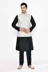 Arihant Rai Sinha_Black Silk Blend Churidar _at_Aza_Fashions