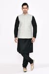 Buy_Arihant Rai Sinha_Black Silk Blend Churidar _at_Aza_Fashions