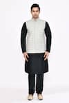 Shop_Arihant Rai Sinha_Black Silk Blend Churidar 