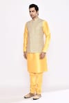 Buy_Arihant Rai Sinha_Yellow Silk Blend Churidar 