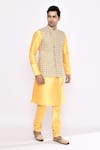 Shop_Arihant Rai Sinha_Yellow Silk Blend Churidar 