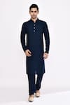 Arihant Rai Sinha_Blue Silk Dark Blend Churidar _Online_at_Aza_Fashions