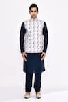 Buy_Arihant Rai Sinha_Blue Silk Dark Blend Churidar 