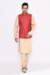 Buy_Arihant Rai Sinha_Beige Silk Blend Churidar _at_Aza_Fashions