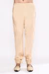 Shop_Arihant Rai Sinha_Beige Silk Blend Churidar _Online_at_Aza_Fashions