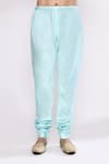Arihant Rai Sinha_Blue Silk Turquoise Blend Churidar _Online_at_Aza_Fashions