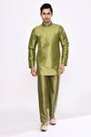Arihant Rai Sinha_Green Silk Blend Pyjama _Online_at_Aza_Fashions