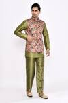 Buy_Arihant Rai Sinha_Green Silk Blend Pyjama _Online_at_Aza_Fashions