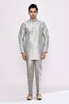 Arihant Rai Sinha_Gray Silk Grey Blend Pyjama _Online_at_Aza_Fashions
