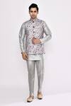 Buy_Arihant Rai Sinha_Gray Silk Grey Blend Pyjama _at_Aza_Fashions