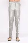 Buy_Arihant Rai Sinha_Gray Silk Grey Blend Pyjama _Online_at_Aza_Fashions
