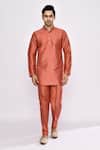 Arihant Rai Sinha_Peach Silk Blend Pyjama _Online_at_Aza_Fashions