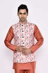 Arihant Rai Sinha_Peach Silk Blend Pyjama _at_Aza_Fashions