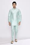 Arihant Rai Sinha_Green Silk Sea Blend Pyjama _Online_at_Aza_Fashions